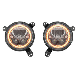 Vision X 7" VX Headlights Blk Chrome Amber for 18-24 Jeep Wrangler JL Gladiator