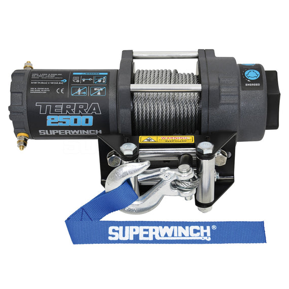 Superwinch Terra 2500 ATV / UTV Winch 1.5 hp 2500 lbs Line Pull Steel Wire Cable