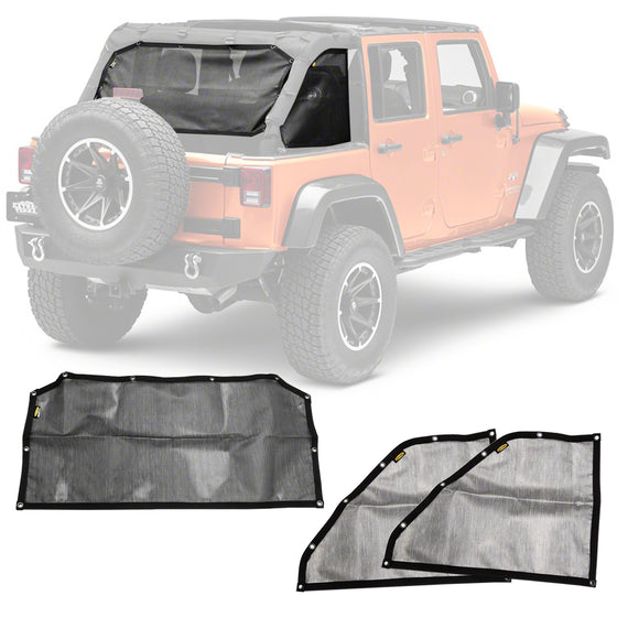 Smittybilt Cloak Mesh Rear & Sides For 07-18 Jeep Wrangler JKU 4 Door