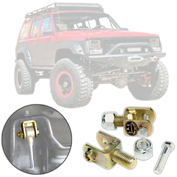 JKS Front Upper Shock Conversion Kit for 1984-2001 Jeep Cherokee XJ or Comanche MJ
